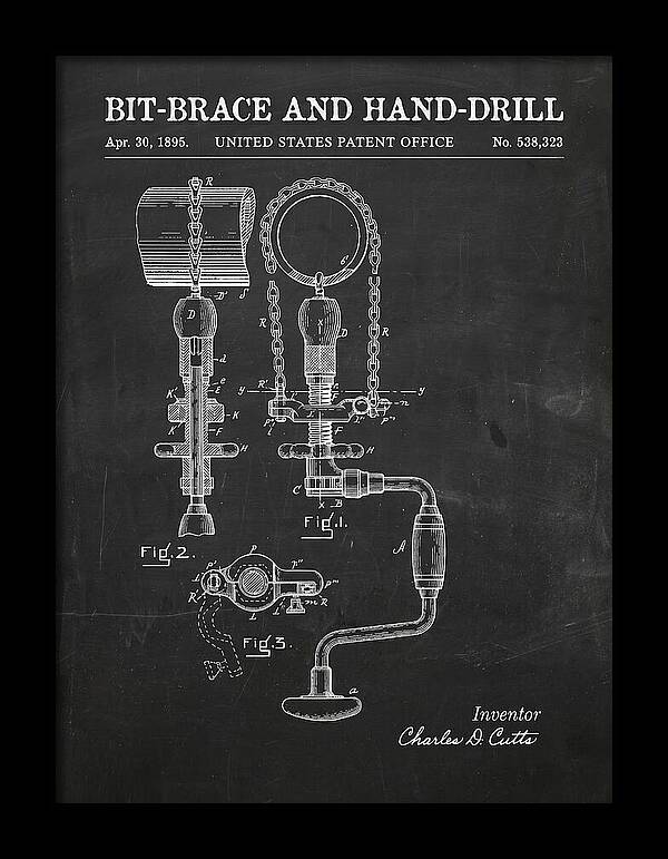 Bit Brace And Hand Drill Chalkboard Patent Us538323a
