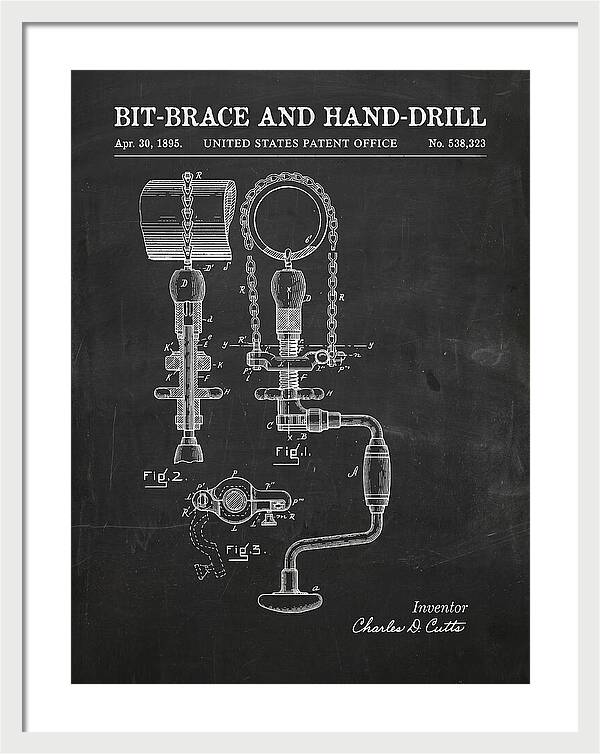 Bit Brace And Hand Drill Chalkboard Patent Us538323a