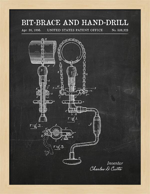 Bit Brace And Hand Drill Chalkboard Patent Us538323a