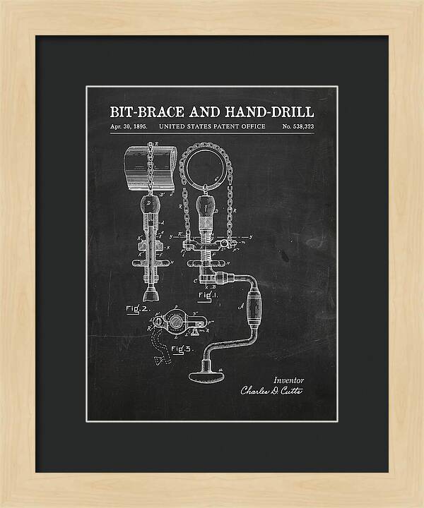 Bit Brace And Hand Drill Chalkboard Patent Us538323a