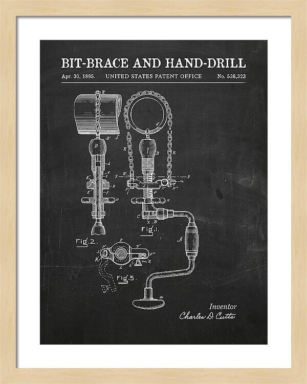 Bit Brace And Hand Drill Chalkboard Patent Us538323a