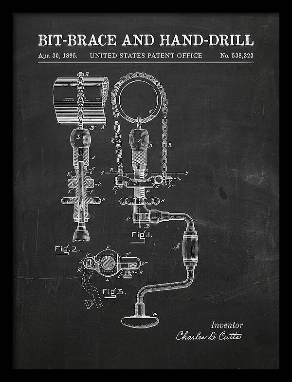 Bit Brace And Hand Drill Chalkboard Patent Us538323a
