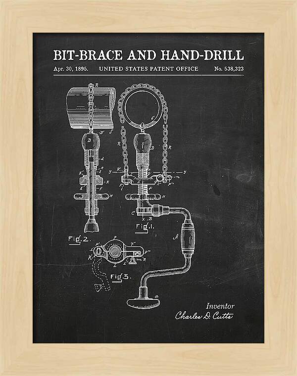 Bit Brace And Hand Drill Chalkboard Patent Us538323a