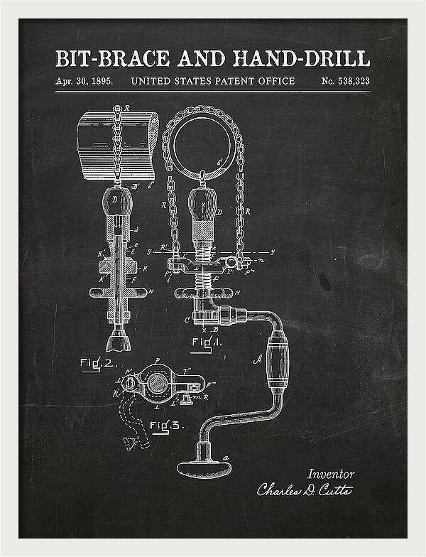 Bit Brace And Hand Drill Chalkboard Patent Us538323a