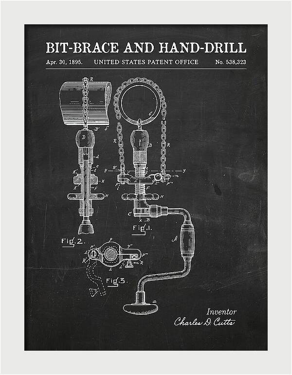 Bit Brace And Hand Drill Chalkboard Patent Us538323a