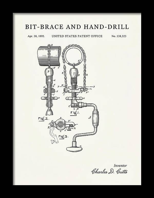 Bit Brace And Hand Drill Minimalist Patent Us538323a