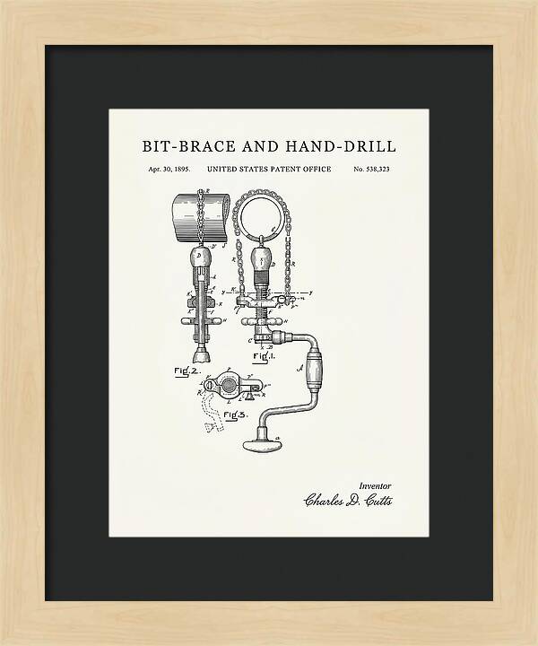 Bit Brace And Hand Drill Minimalist Patent Us538323a