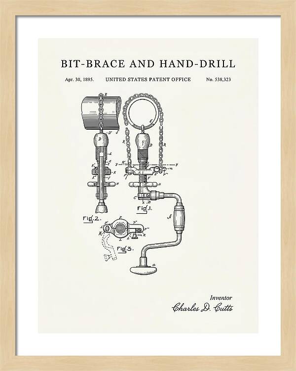 Bit Brace And Hand Drill Minimalist Patent Us538323a