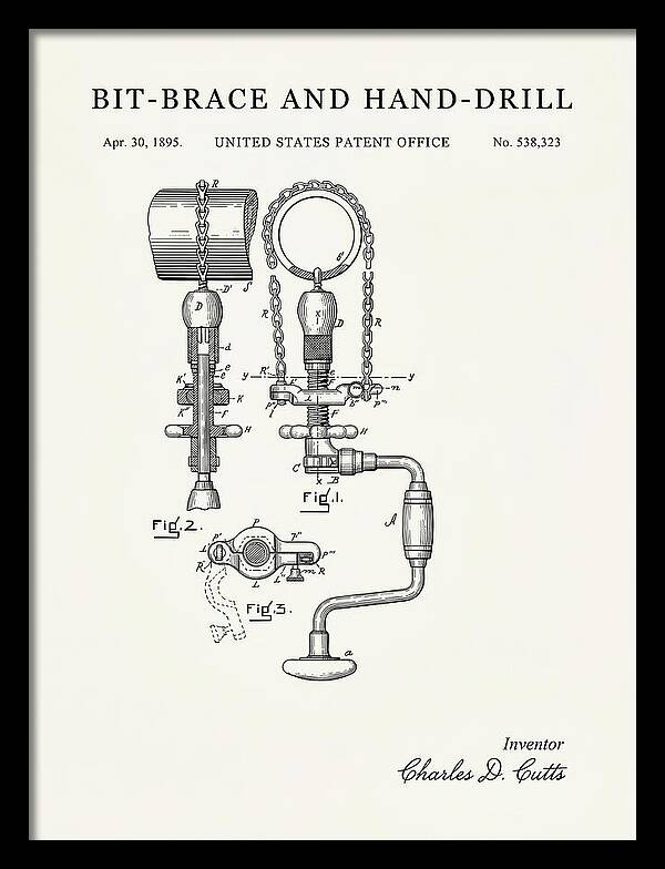 Bit Brace And Hand Drill Minimalist Patent Us538323a