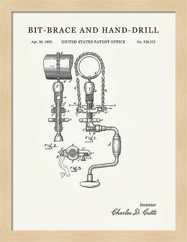 Bit Brace And Hand Drill Minimalist Patent Us538323a