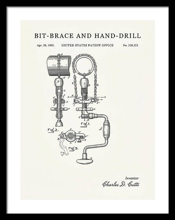 Bit Brace And Hand Drill Minimalist Patent Us538323a