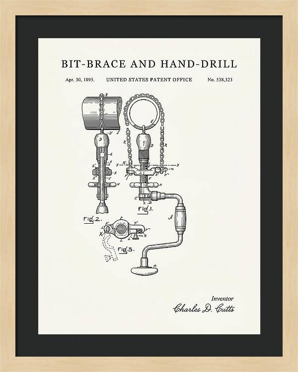 Bit Brace And Hand Drill Minimalist Patent Us538323a