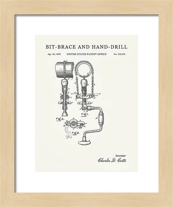 Bit Brace And Hand Drill Minimalist Patent Us538323a