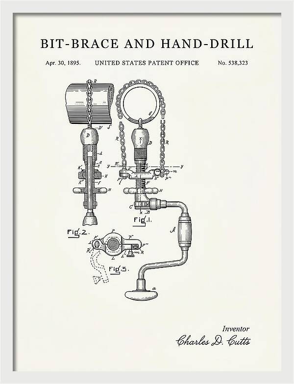 Bit Brace And Hand Drill Minimalist Patent Us538323a