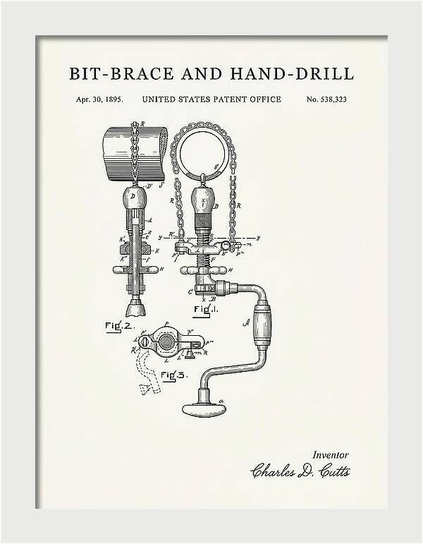 Bit Brace And Hand Drill Minimalist Patent Us538323a
