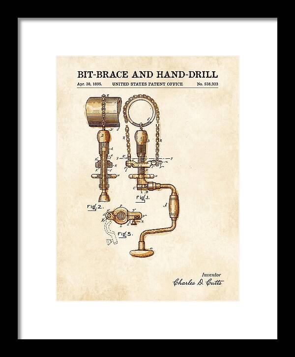 Bit Brace And Hand Drill Watercolor Patent Us538323a