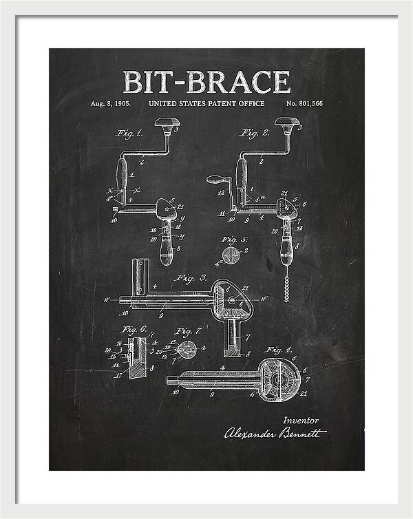 Bit Brace Chalkboard Patent Us801566a