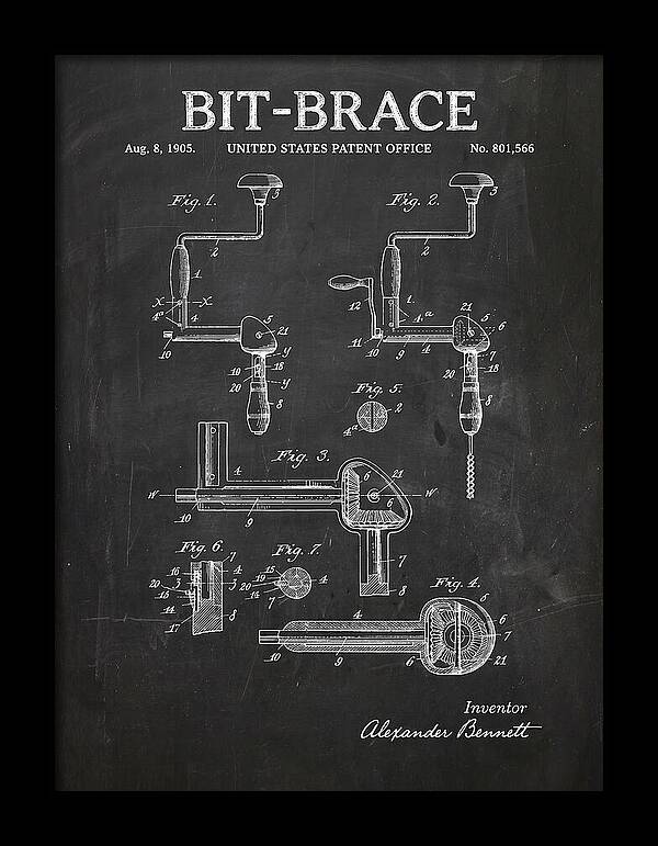 Bit Brace Chalkboard Patent Us801566a