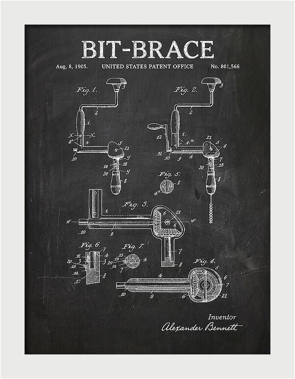 Bit Brace Chalkboard Patent Us801566a