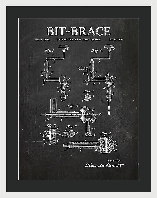 Bit Brace Chalkboard Patent Us801566a