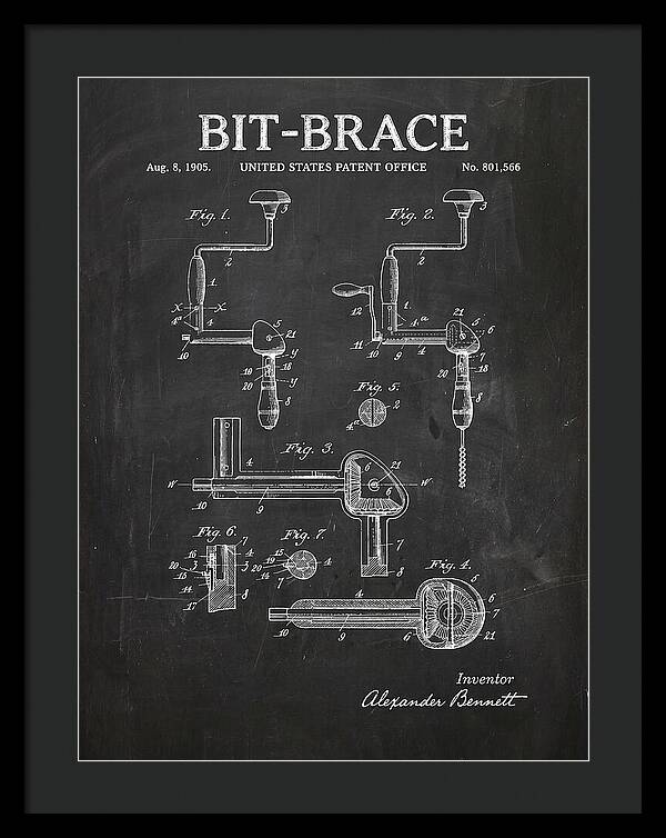 Bit Brace Chalkboard Patent Us801566a