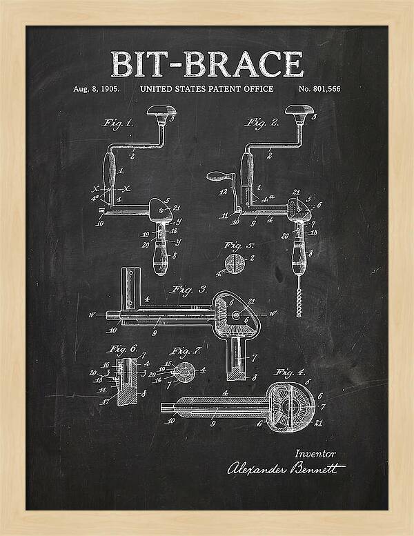 Bit Brace Chalkboard Patent Us801566a