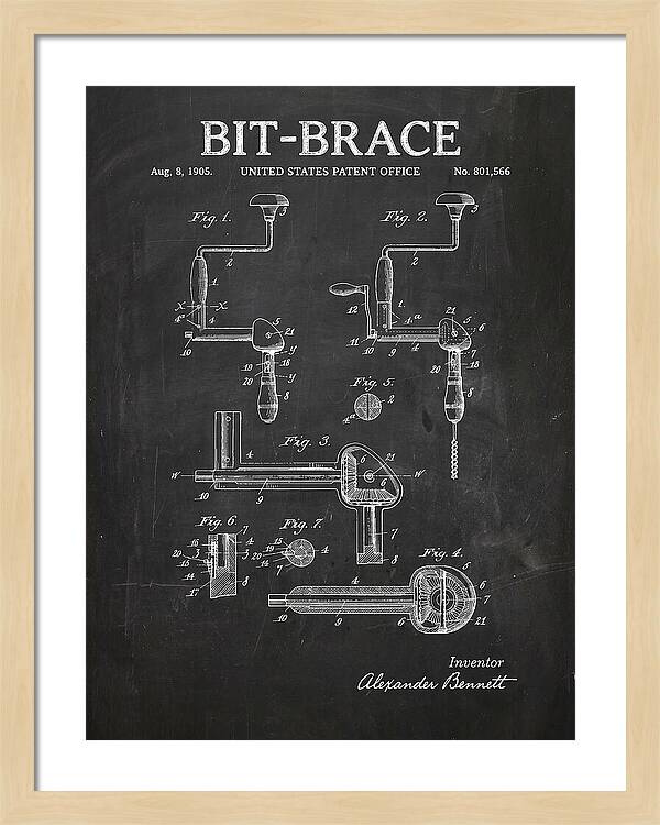 Bit Brace Chalkboard Patent Us801566a