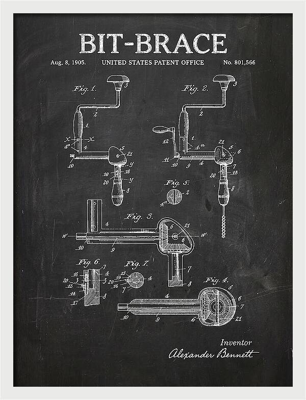 Bit Brace Chalkboard Patent Us801566a