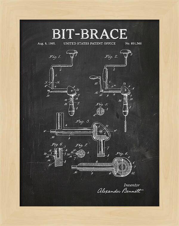 Bit Brace Chalkboard Patent Us801566a