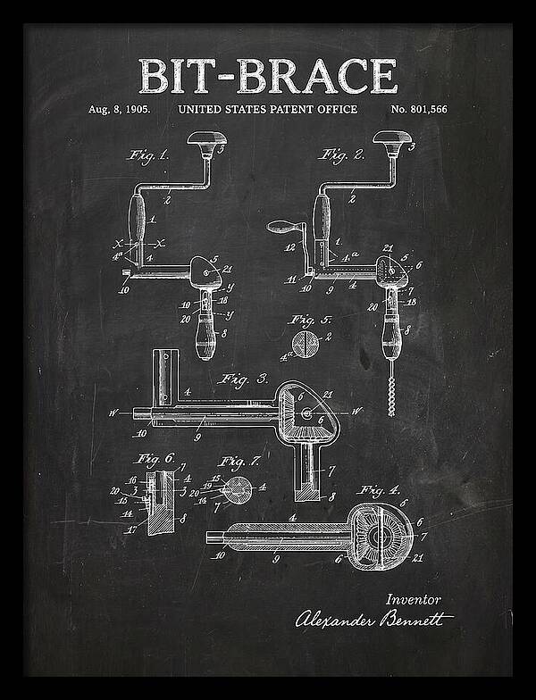 Bit Brace Chalkboard Patent Us801566a