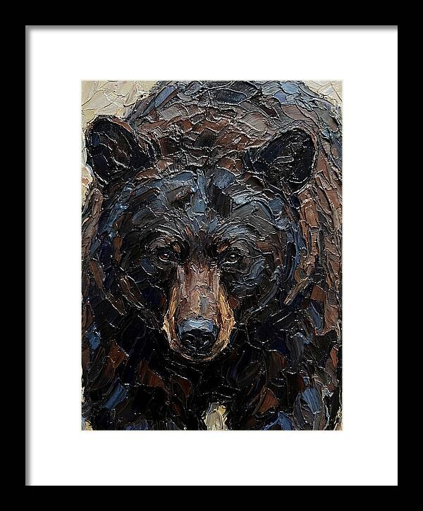 Black Bear In Palette Knife Style