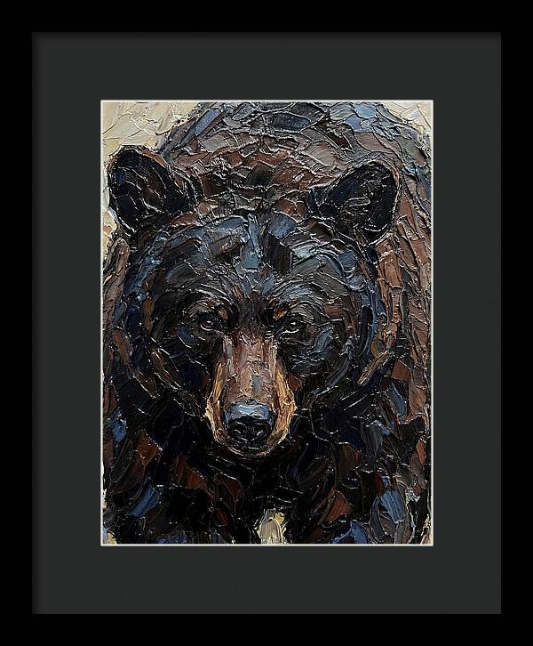 Black Bear In Palette Knife Style
