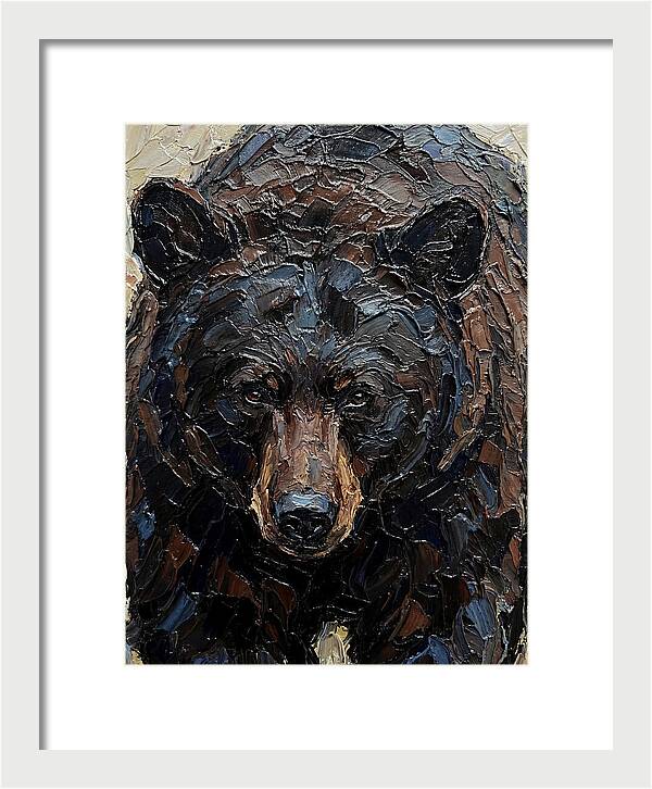 Black Bear In Palette Knife Style