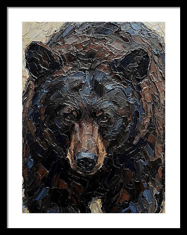 Black Bear In Palette Knife Style