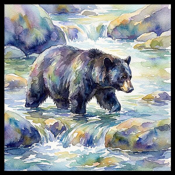Black Bear In Tranquil Waters