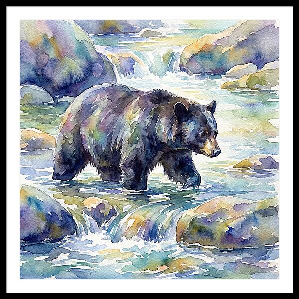 Black Bear In Tranquil Waters