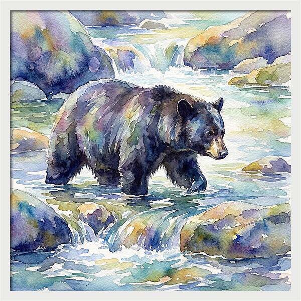 Black Bear In Tranquil Waters