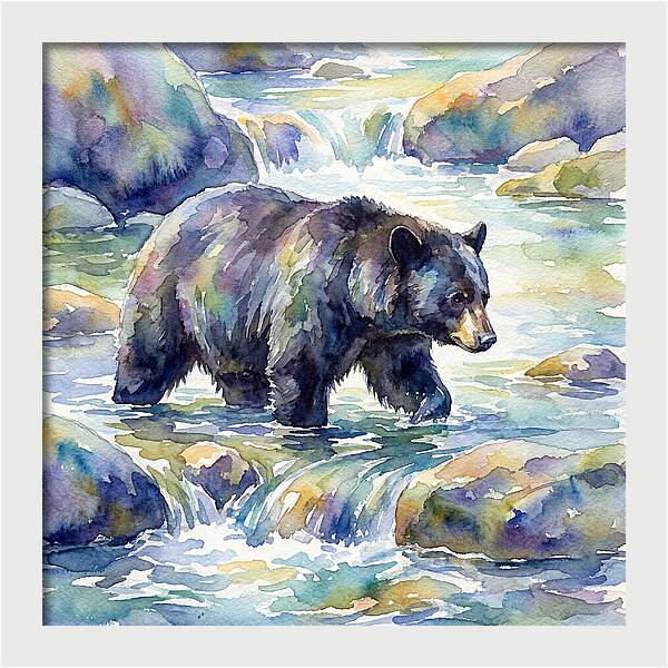 Black Bear In Tranquil Waters