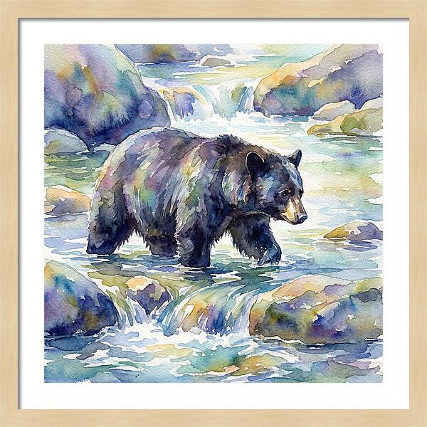 Black Bear In Tranquil Waters