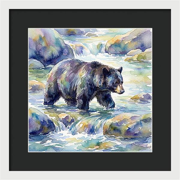 Black Bear In Tranquil Waters