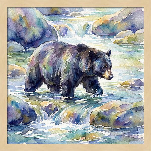 Black Bear In Tranquil Waters