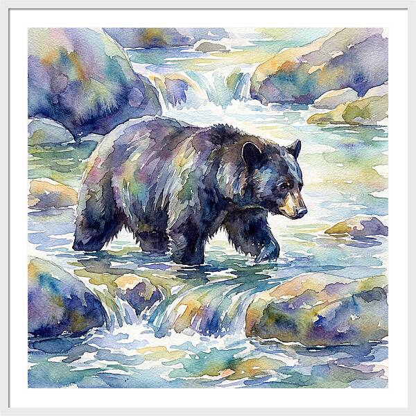 Black Bear In Tranquil Waters