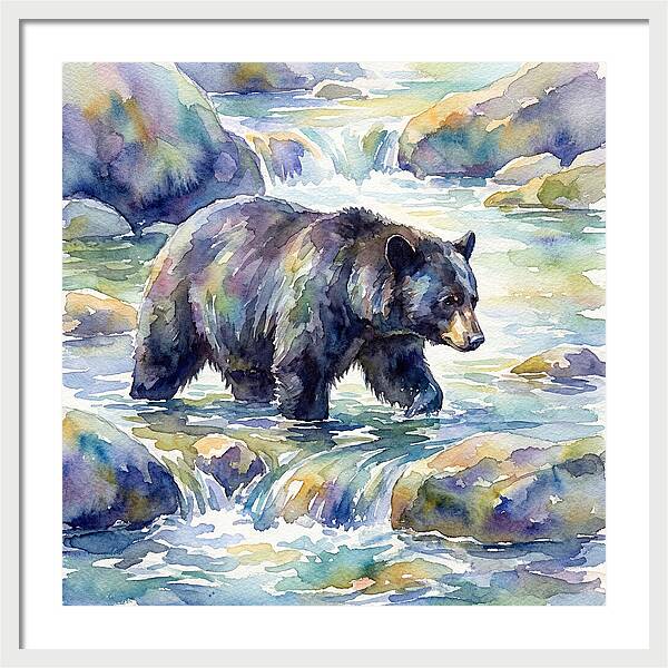 Black Bear In Tranquil Waters