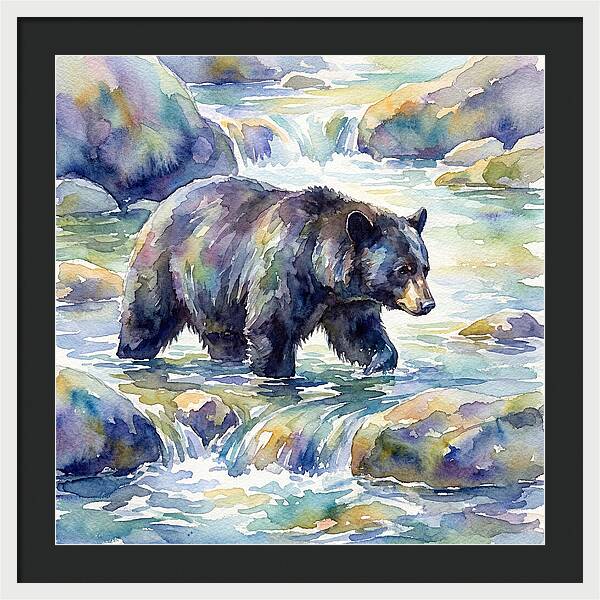 Black Bear In Tranquil Waters