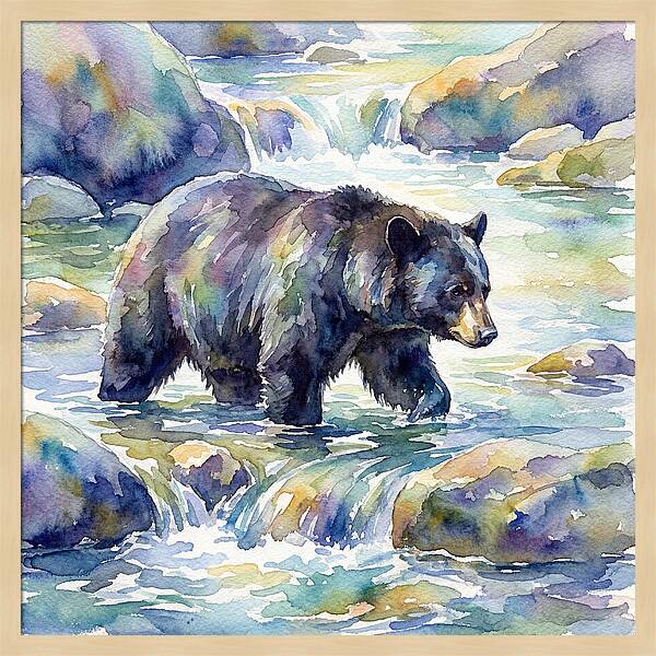 Black Bear In Tranquil Waters