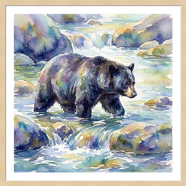 Black Bear In Tranquil Waters