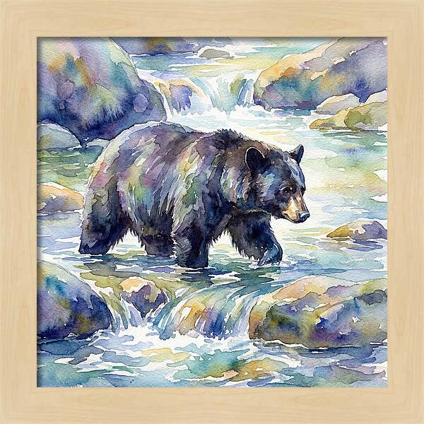 Black Bear In Tranquil Waters