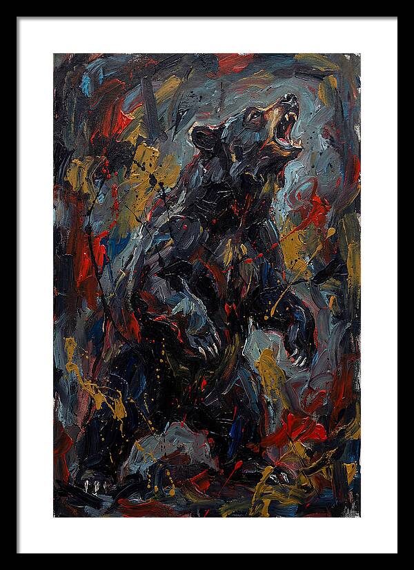 Black Bear Roaring In Color