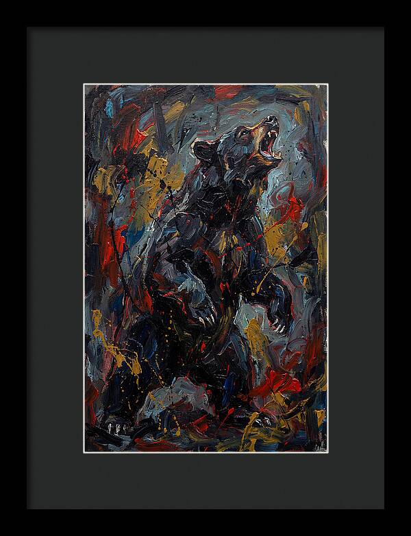 Black Bear Roaring In Color