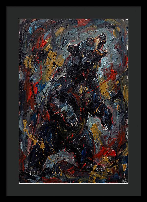 Black Bear Roaring In Color